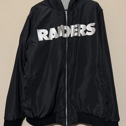NFL Raiders Reversible Vintage Zip Up Hoodie Jacket Men's XL