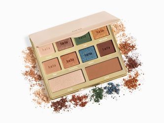 New Tarte Glamazon Amazonian Clay Eyeshadow Palette, featuring ten shades inspired by the Amazon rainforest