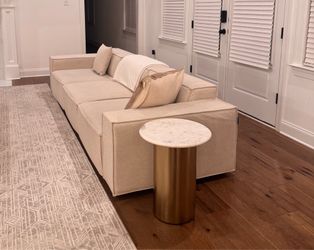Modern Cream Modular 3-Cushion Sofa