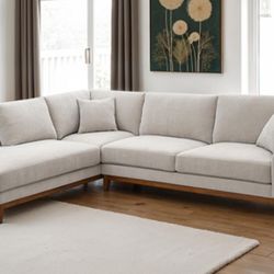 Brand New Light Grey Mid Century Modern Style Sectional Sofa 