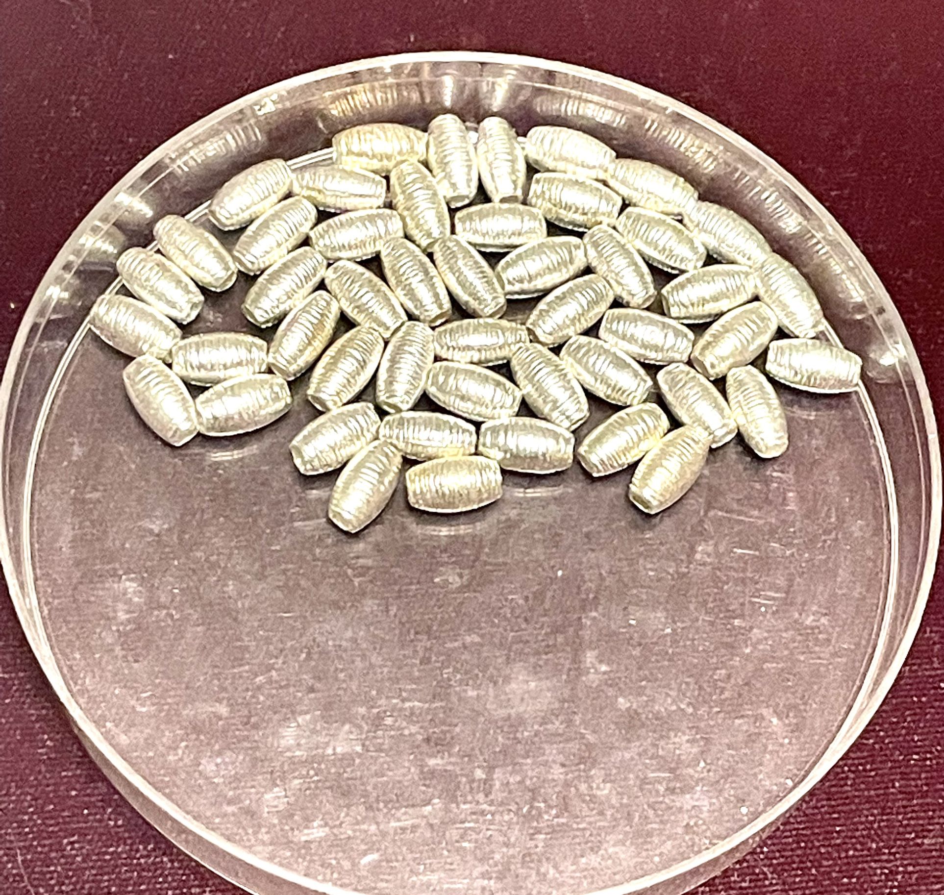 Lot Of 48 Silver tone Metallic Beads