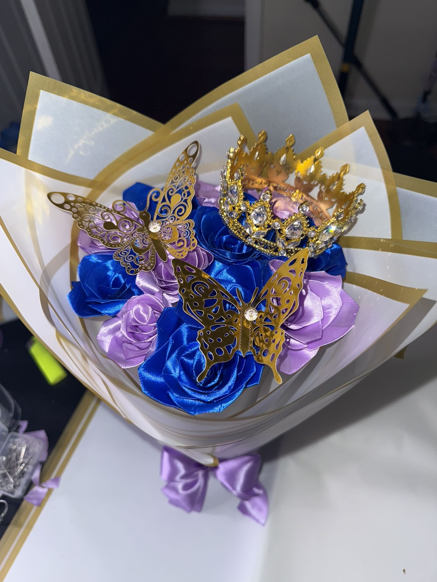 Purple and blue eternal bouquet