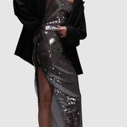 Premium Bow Detail Sequin Midi Dress