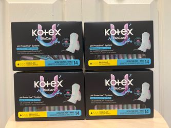Kotex BioCare Ultra Thin Pads with Wings – 4 Packs for $18