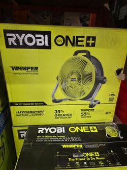Shop RYOBI
ONE+ 18V Cordless Hybrid WHISPER SERIES 14 in. Air Cannon Fan (Tool Only)
