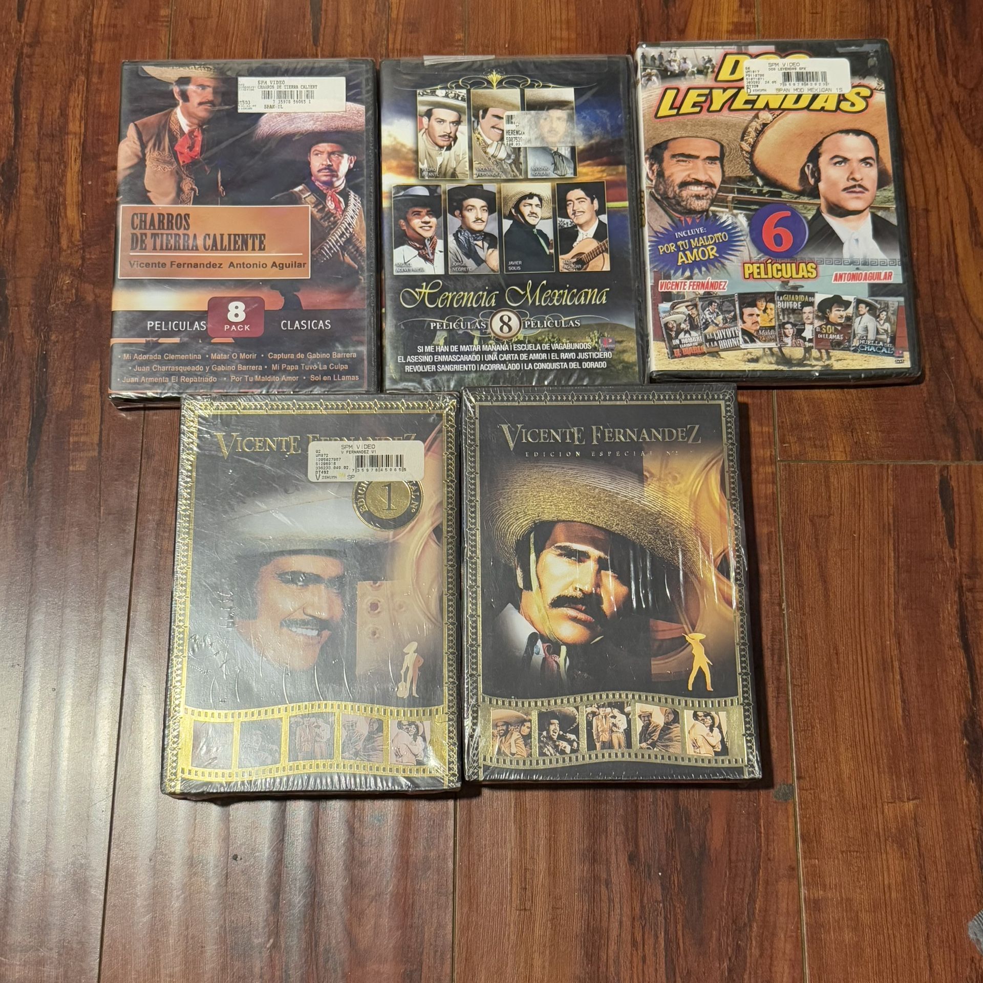 LOT OF 5 Vicente Fernandez Edicion Especial Brand New Sealed 30 Peliculas Total
