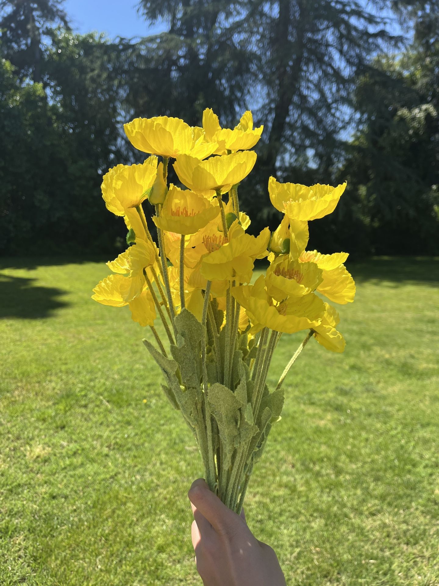 Artificial Yellow Poppy For Wedding Centerpiece