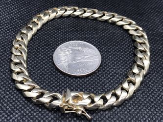 Oro Solido 10k Pulsera Cubana. 31.6 gramos.