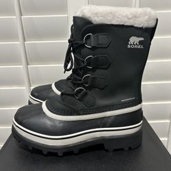 New SOREL Caribou Waterproof Black Stone Nubuck Rubber Boots (Women’s Size 7) - $85