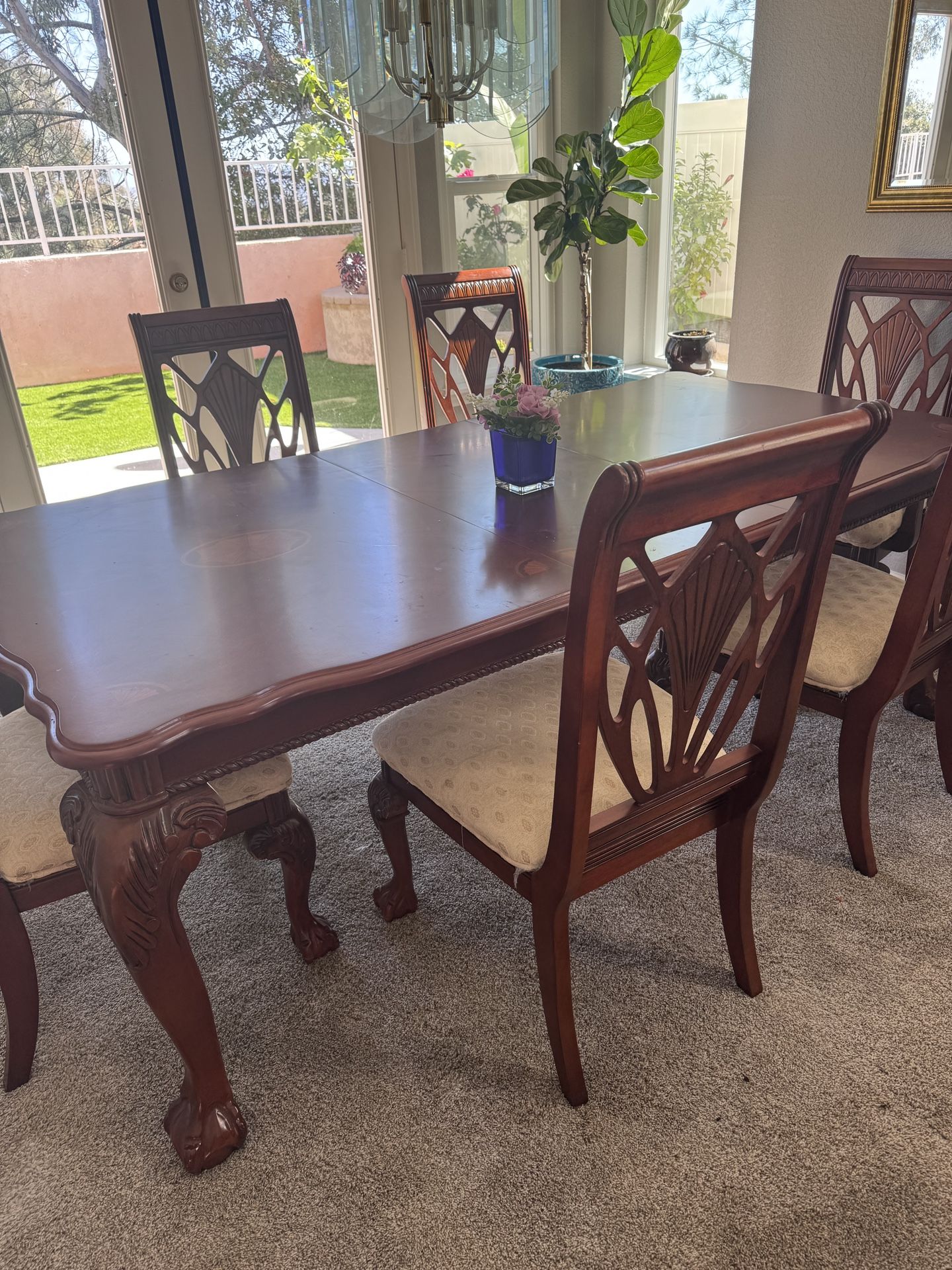 Walnut Dining Table With Chairs $400