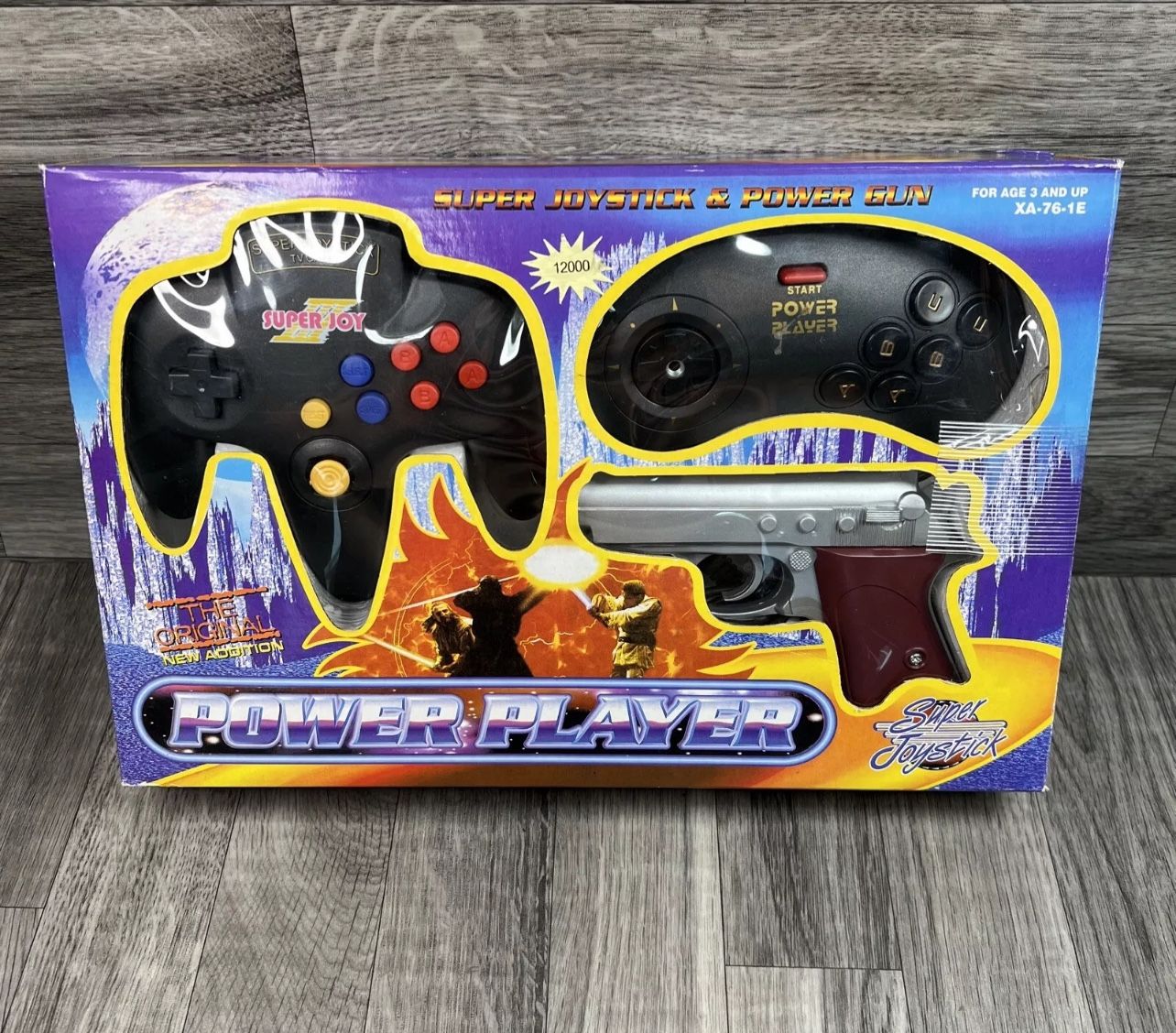 Vintage Power Player Super Joystick & Power Gun TV Game And Play Black Open Box