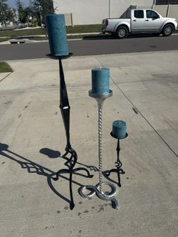 New! 3 Gothic Candle Stands H30, H13, H24in 