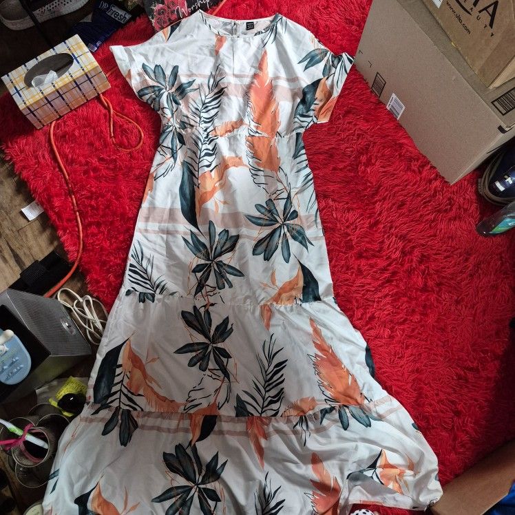 White Tropical Dress