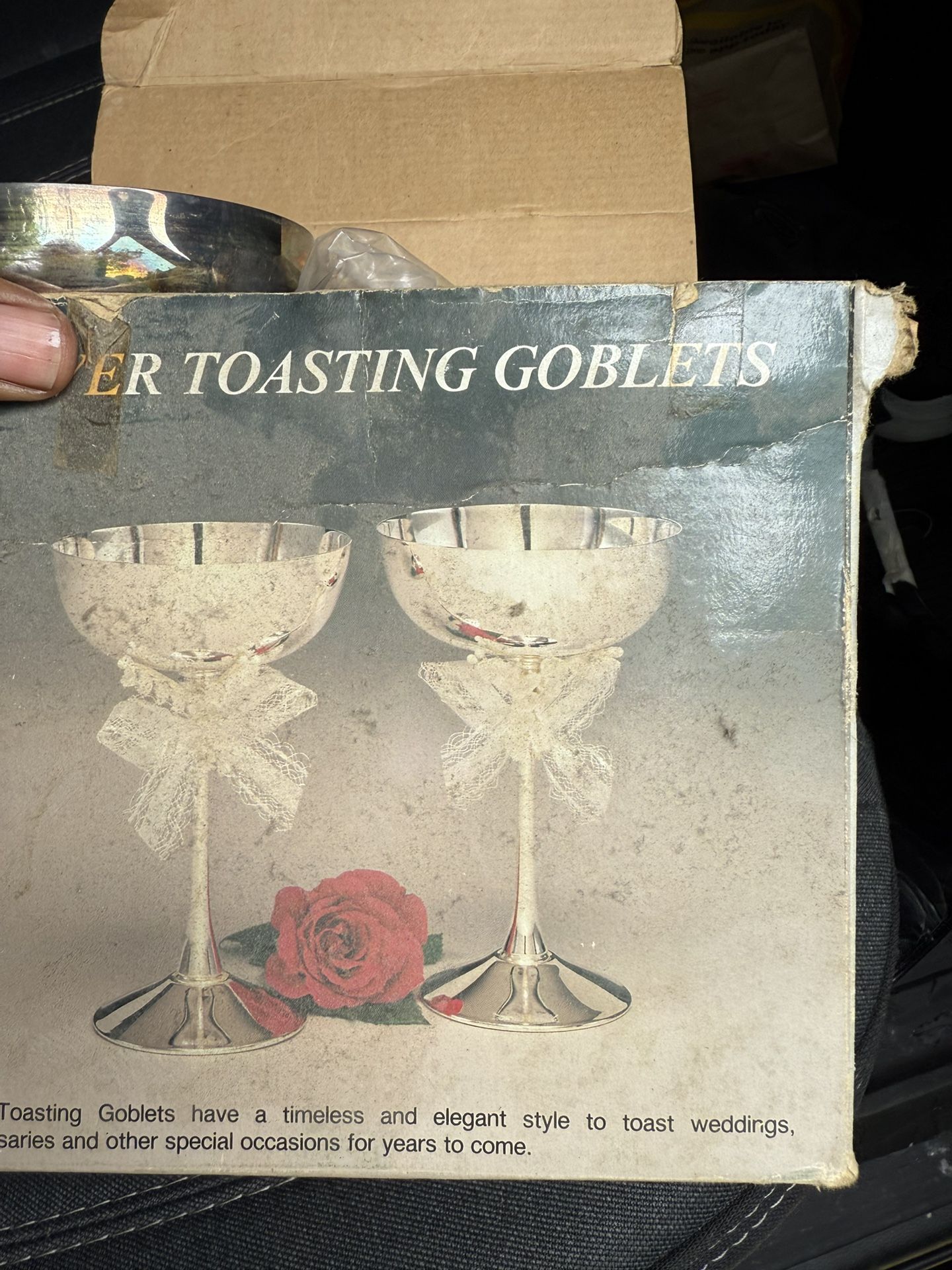 Silver Vintage Toasting Goblets