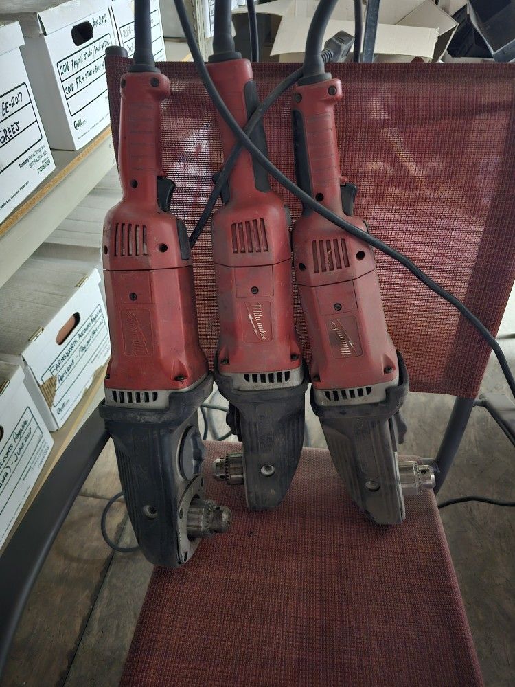 3 Milwaukee Superhawg Drills