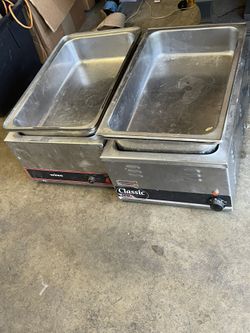 2 Commercial Table Top Steamers With Trays 