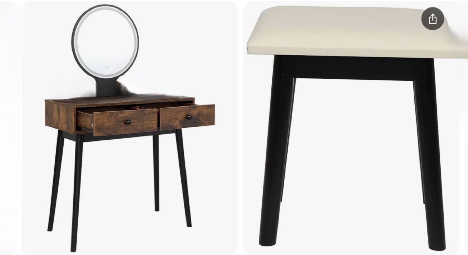 Vanity Or Desk. W Mirror And Stool (blue)