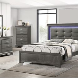 4 PC BEDROOM SET NEW IN BOX (MATTRESS AND CHEST SOLD SEPARATELY)