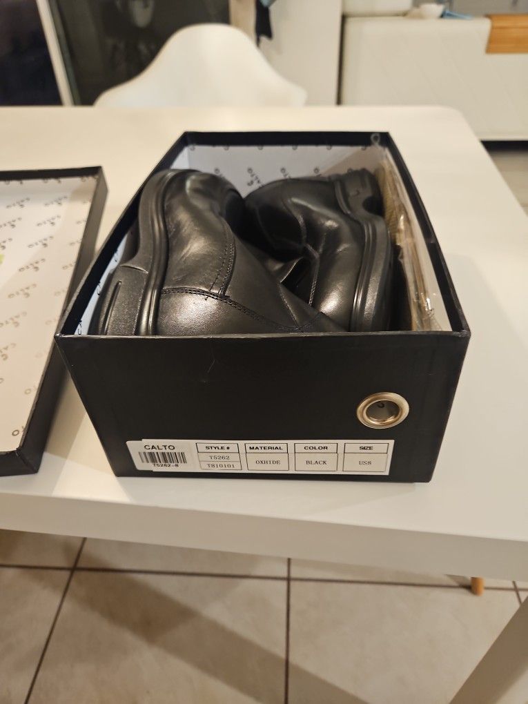 Calto Black Oxhide Dress Shoes