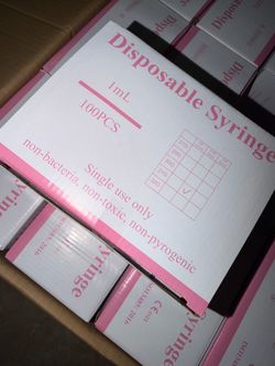 Pink syringes