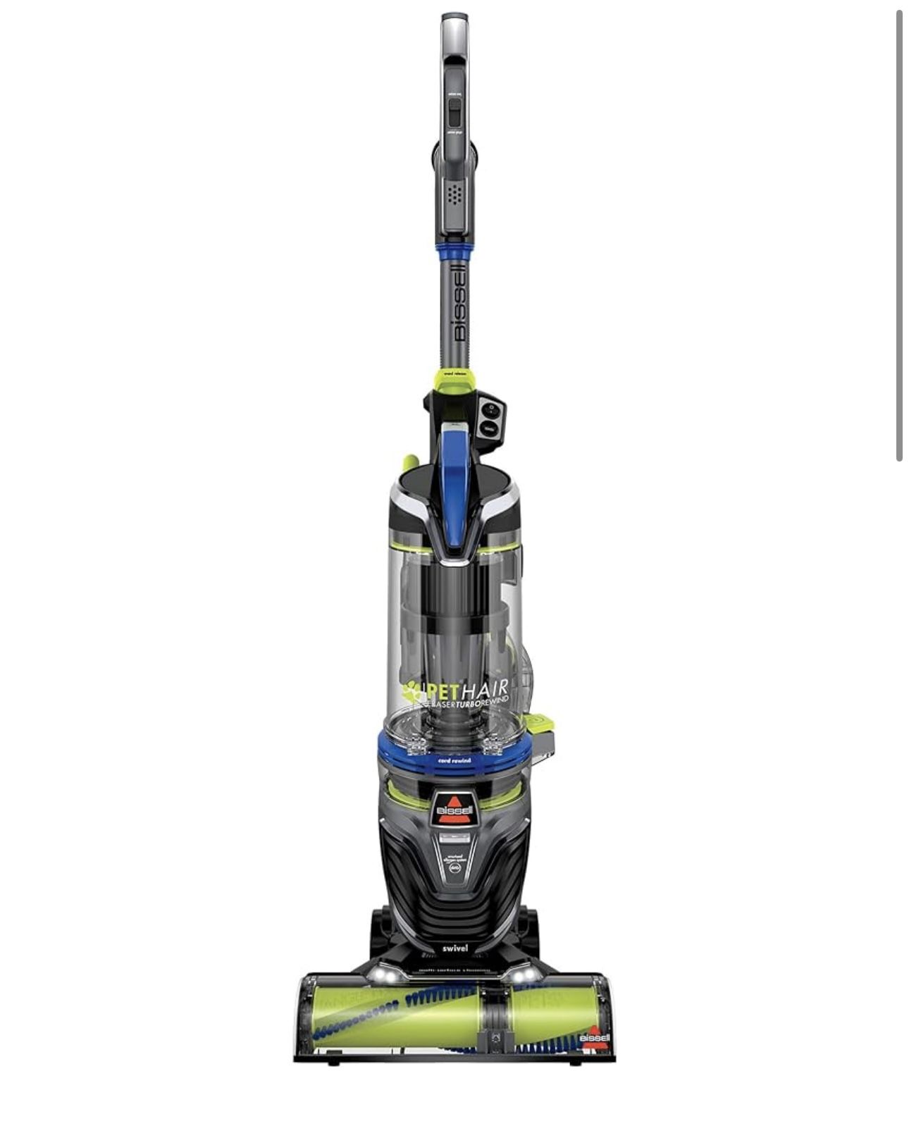 BISSELL Pet Hair Eraser Turbo Rewind Vacuum, Lightweight, Automatic Cord Rewind, Tangle-Free Brush Roll, Headlights, Powerful Pet Hair Pickup, SmartSe