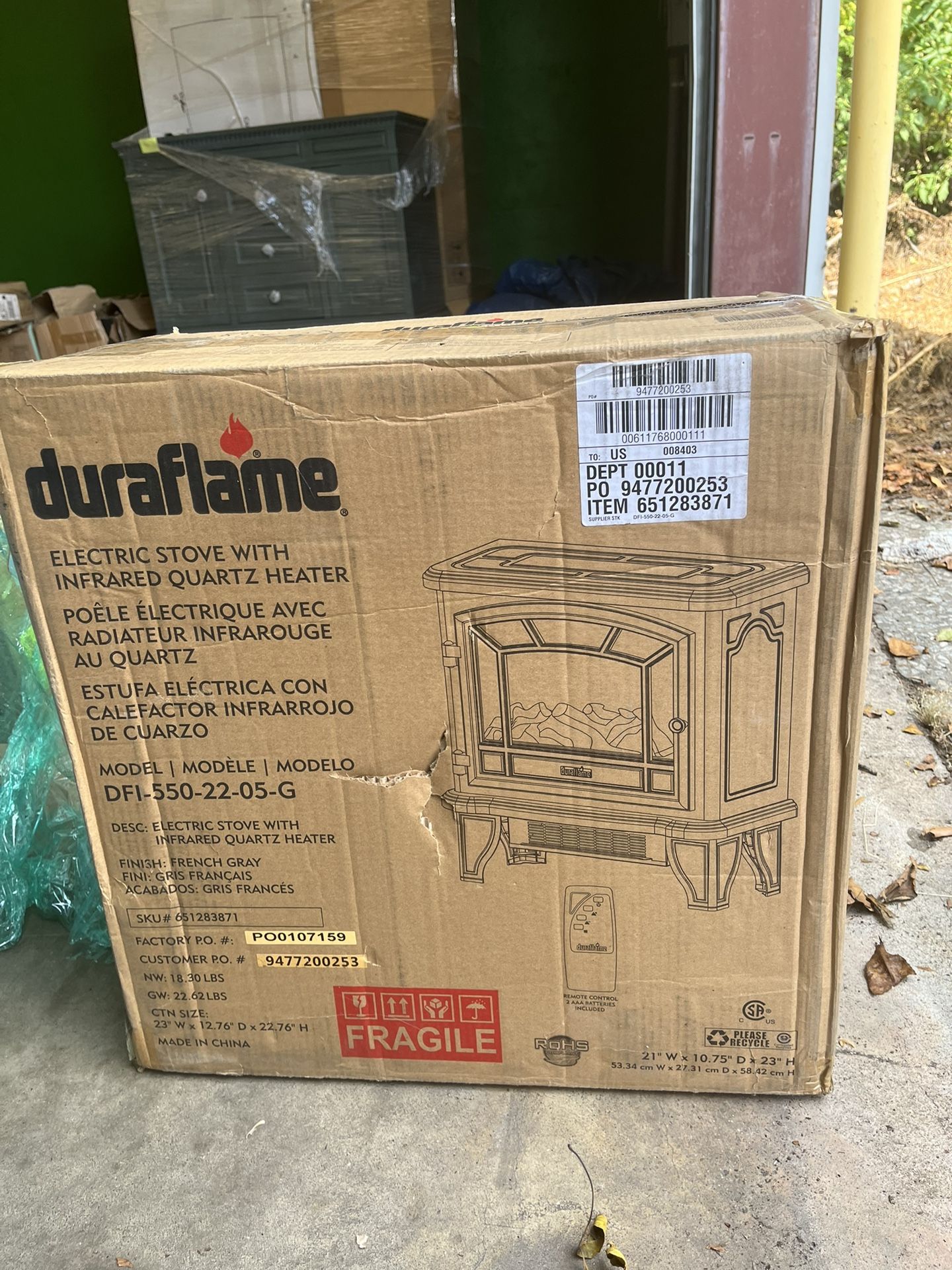 Duraflame DFI-550-22 Infrared Electric Stove Heater Old Fashioned Grey  5,200 BTUs by Duraflame for Sale in East Point, GA - OfferUp