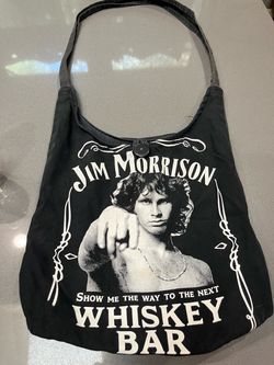 Jim Morrison Whiskey Bar Canvas Hobo Bag