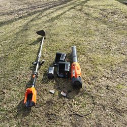 Echo 58v blower and weed Wacker combo with 1 battery and 2 chargers