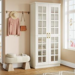 71-Inch Tall Shoe Cabinet with Doors, 8-Tier Shoe Storage Cabinet with Adjustable Shelves, Modern Shoe Organizer Shoe Rack Cabinet for Entryway, Hallw