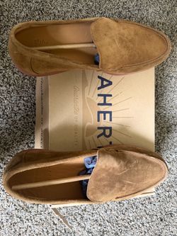 Tan Suede Slip-On Loafers