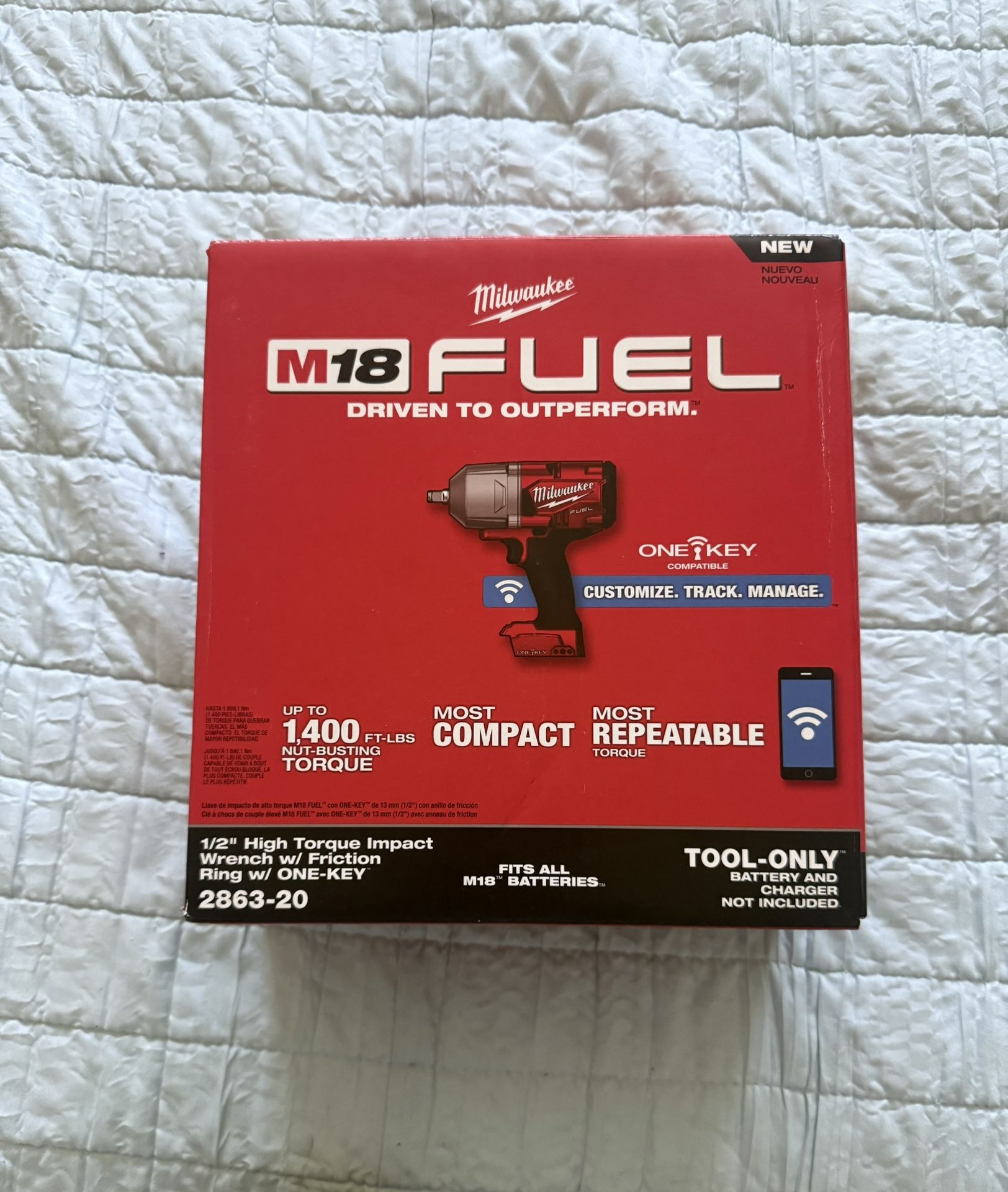 Milwaukee M18 FUEL ONE-KEY 18V Lithium-Ion Brushless Cordless 1/2 in. Impact Wrench with Friction Ring (Tool-Only)