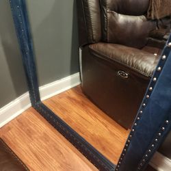 Blue Velvet Stand Up Mirror 