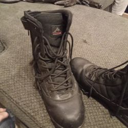Military Issue Steel Toe Boots Side Zipper Slightly Worn Size 11