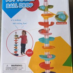FUN LITTLE TOYS Ball Drop Toys for Toddler 1-3, 9 Layer Roll Swirling Ball Tower with 3 Balls, Ball Run Ramp for Baby Learning Development Educational