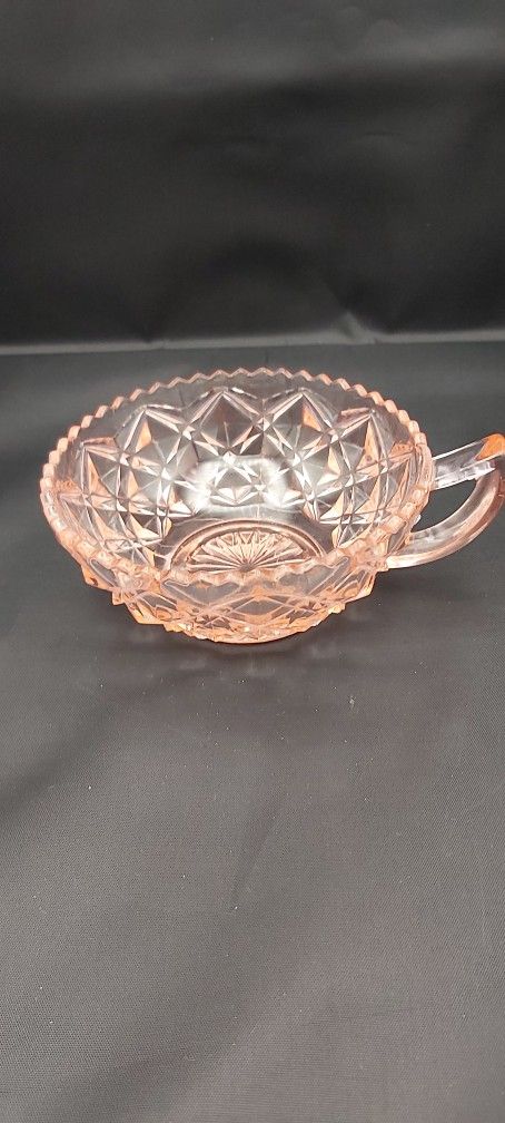 Beautiful Vintage Pink Imperial Block Diamond Candy/ Trinket Dish 