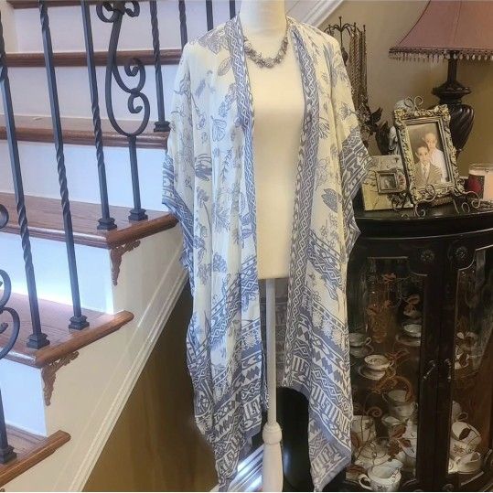 Blue And White Kimono