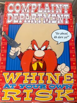 Yosemite Sam Complaint Department Tin Sign