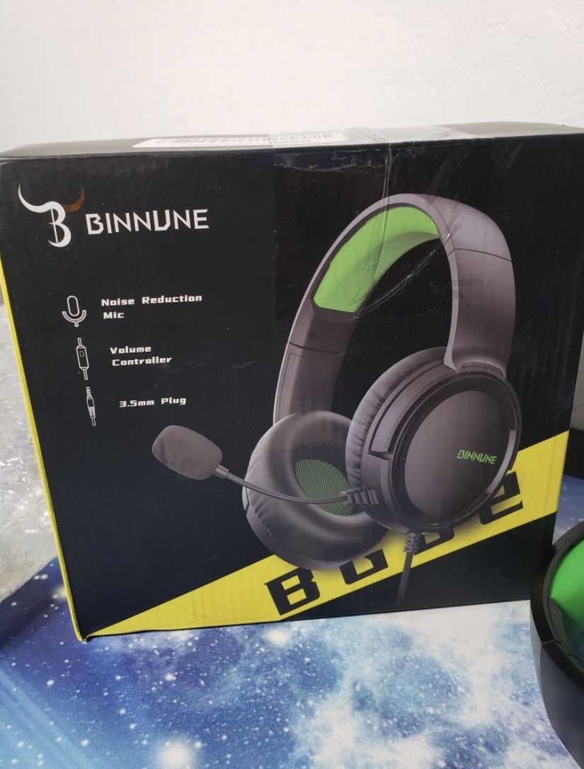 New BINNUNE Gaming Headset W/ Mic for Xbox Series X|S Xbox One PS4 PS5 PC NS, Wired Audifonos Gamer Headphones W/ Microphone for Xbox 1 PS 4|5