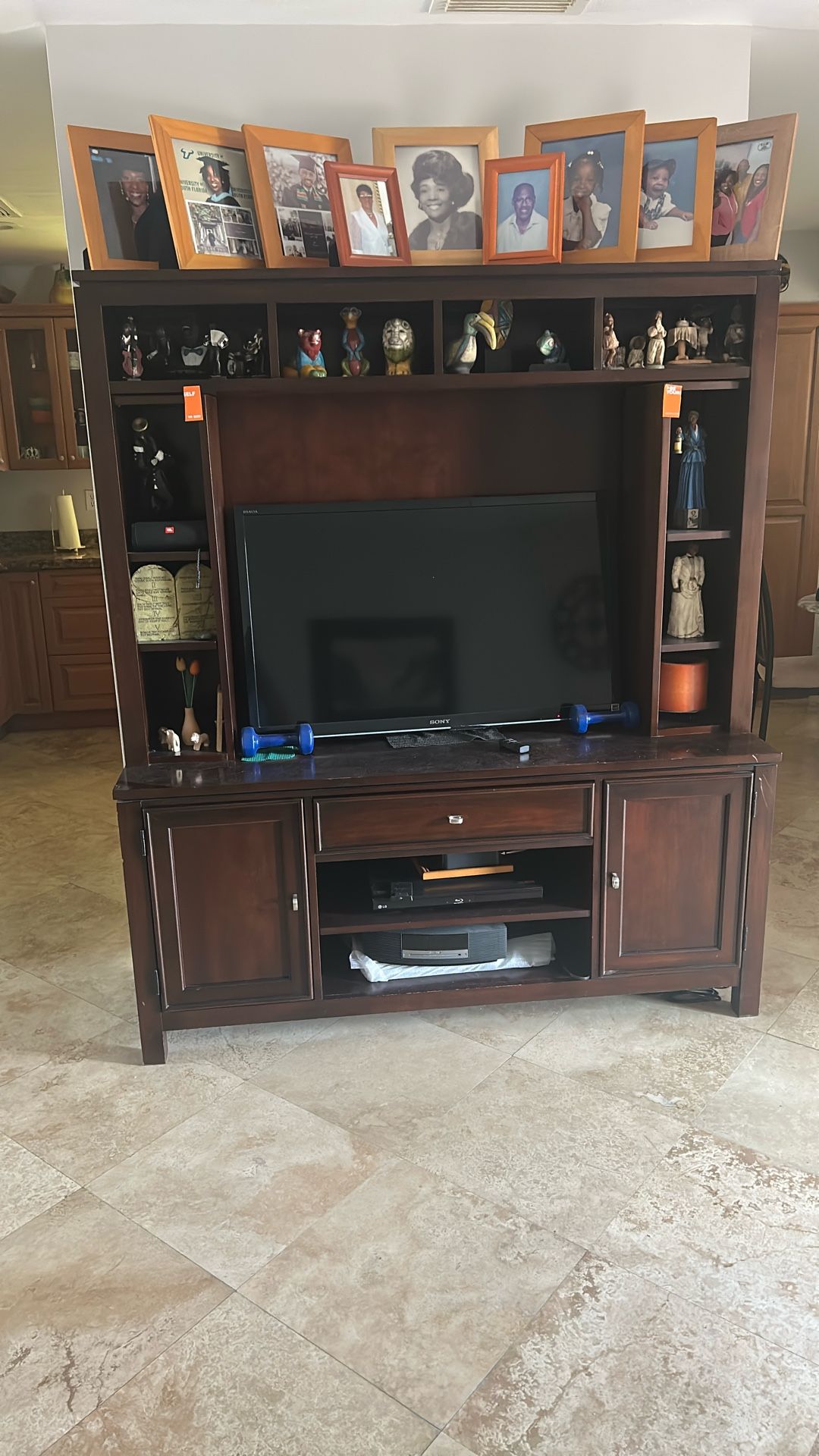 Media Center, Mahogany Ish Color, 61.75 Width Furniture
