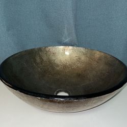 Gorgeous  Beautiful Design Bathroom ABOVE TOP MOUNT GLASS SINK- 16 1/2” Around 