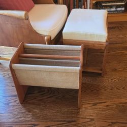 DANISH Teak & Linen Magazine Holder