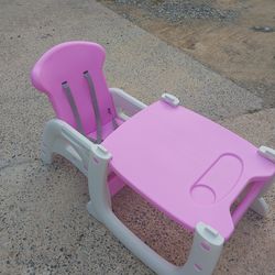 Envee II Baby High Chair with Playtable Conversion – Pink/White