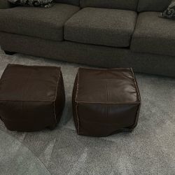 Ottomans, Faux Leather