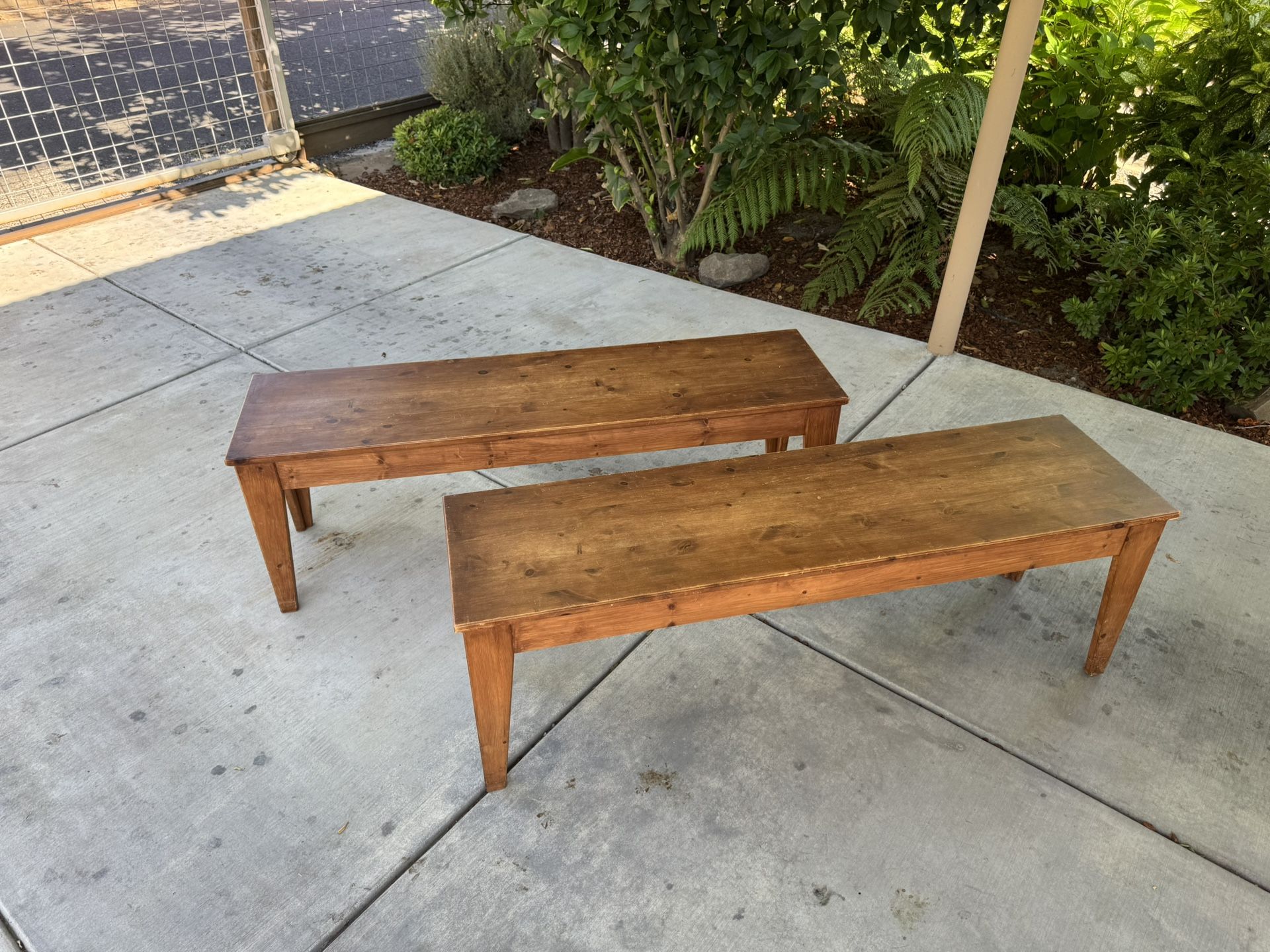 Wooden Bench Set