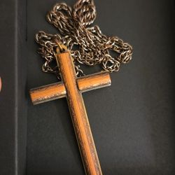 Victorian Copper Bronze Cross Pendant 