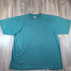 90s Vintage Forest Green Embroidered Nike T-Shirt