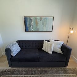 West Elm 86” Sofa in Performance Velvet Navy