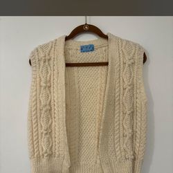 Tan knitted vest jacket