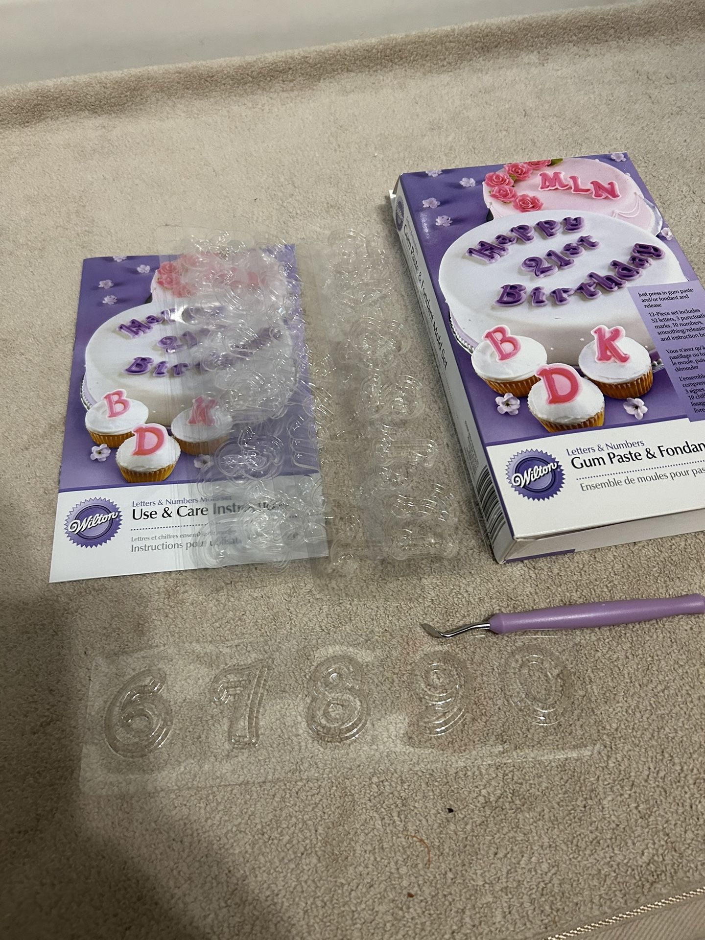 Wilton Letters & Numbers Gum Paste & Fondant Molds “ New Never Used”