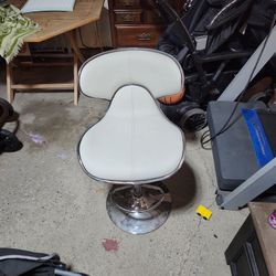 White Leather Barstool